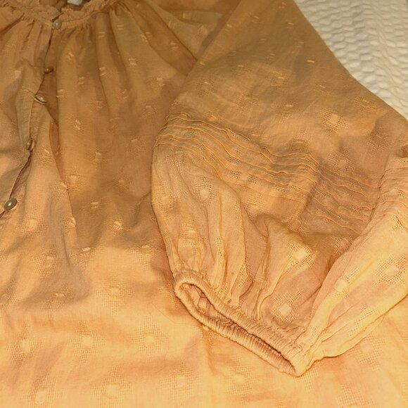 Cleobella Textured Puff Sleeve Peasant Top plus size 1X - Picture 5 of 9